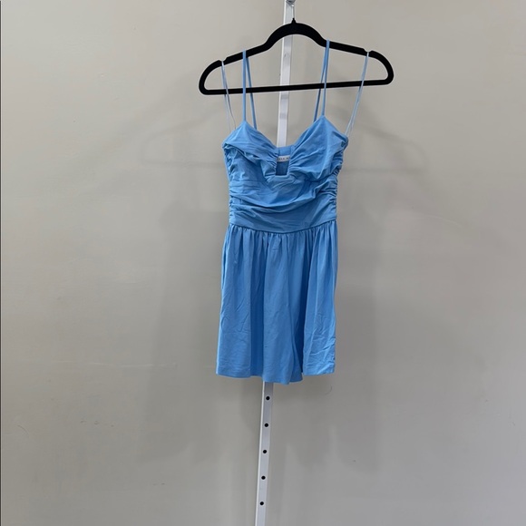 Susana Monaco Rectangular Wire Notch Ruched Romper - Picture 2 of 5